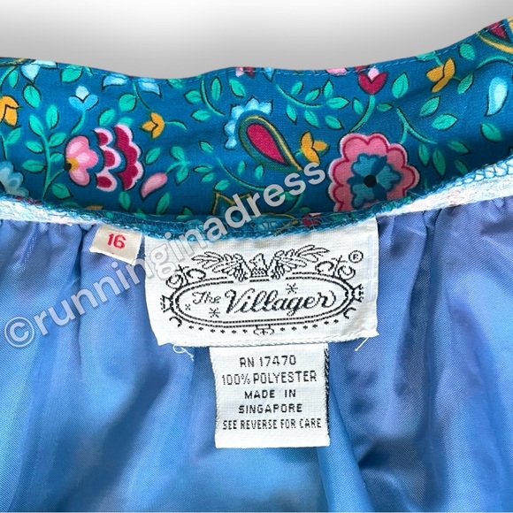 Vintage 70’s The Villager Vibrant Polyester Maxi Skirt Tagged 16 See Measurement - Picture 8 of 14